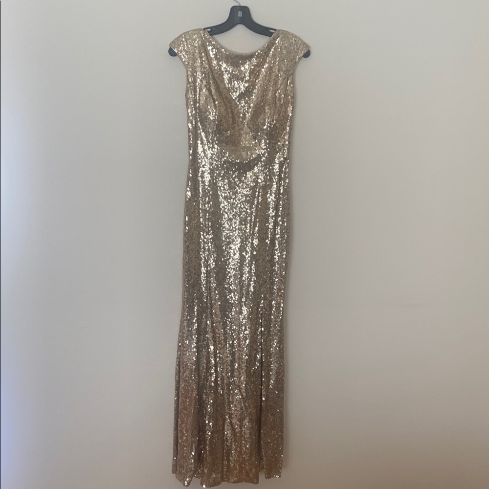 Elegant Gold Sequin Gown. Prom Gown. Formal Gown.
